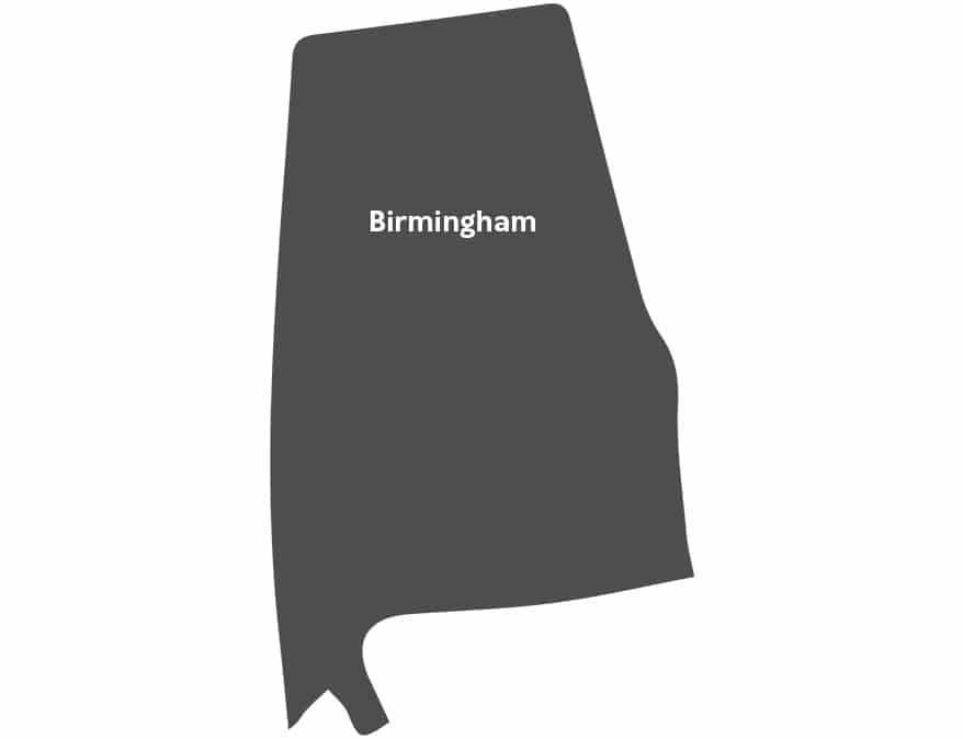An illustration of Alabama with Birmingham text.