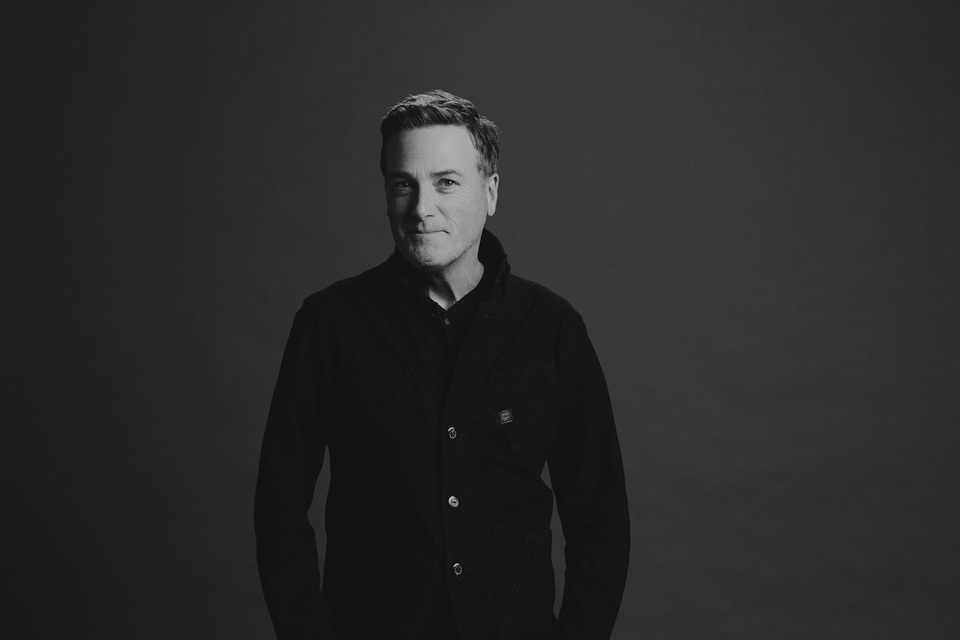 A black and white photo of Michael W Smith.