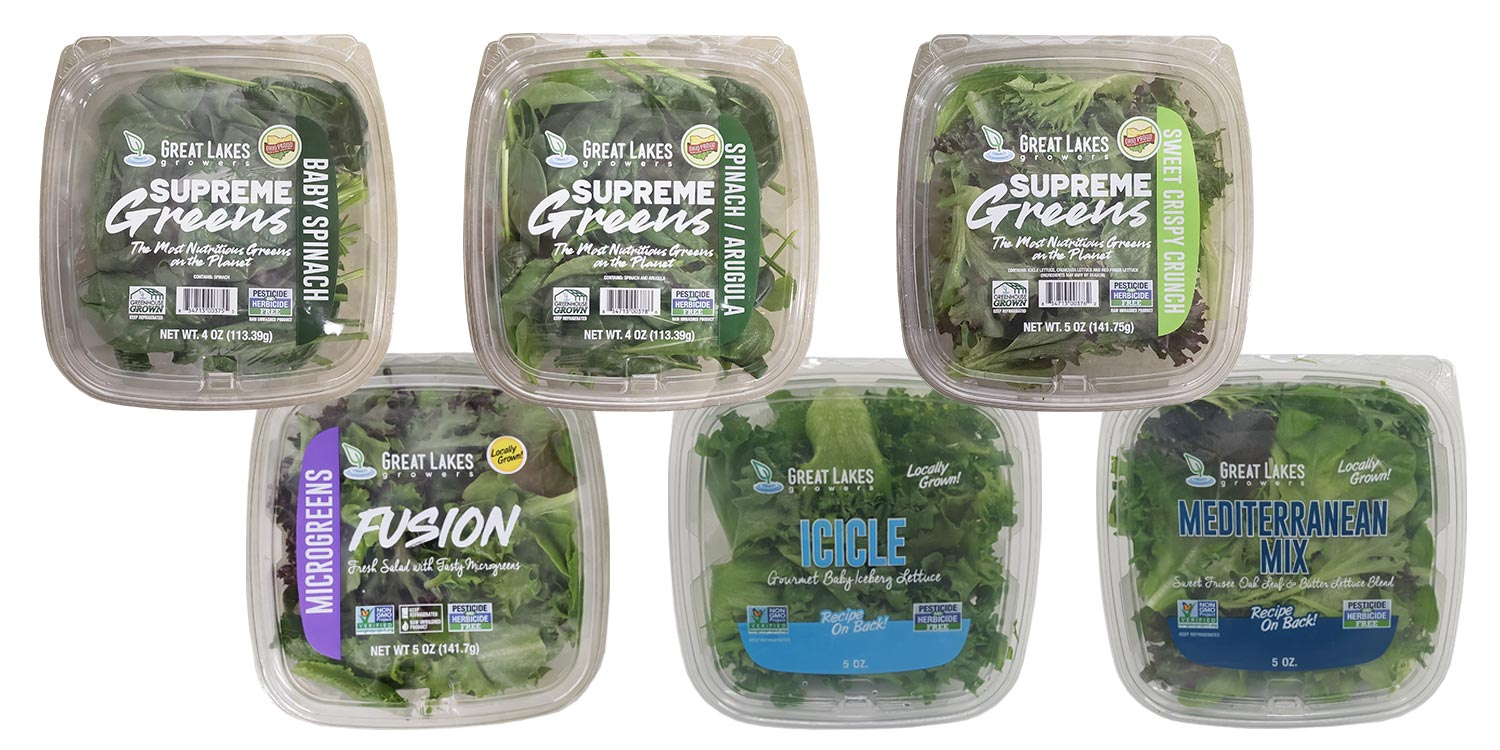Assorted 5oz Lettuce Containers (DELIVERED) Great Lakes Growers