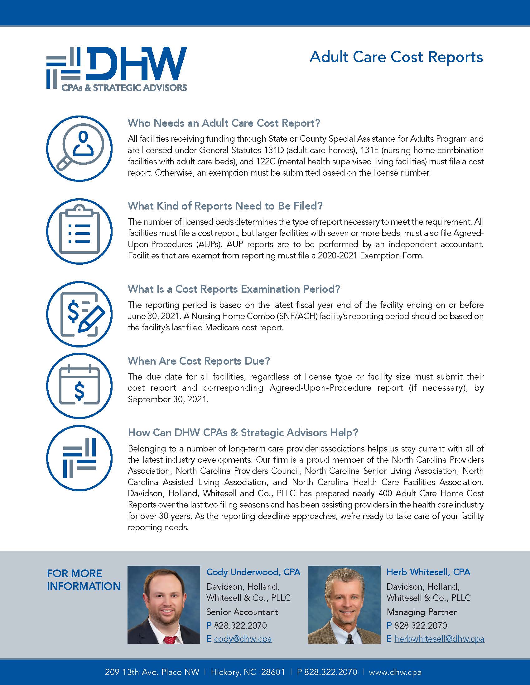 DHW_Adult Care Cost Report Flyer