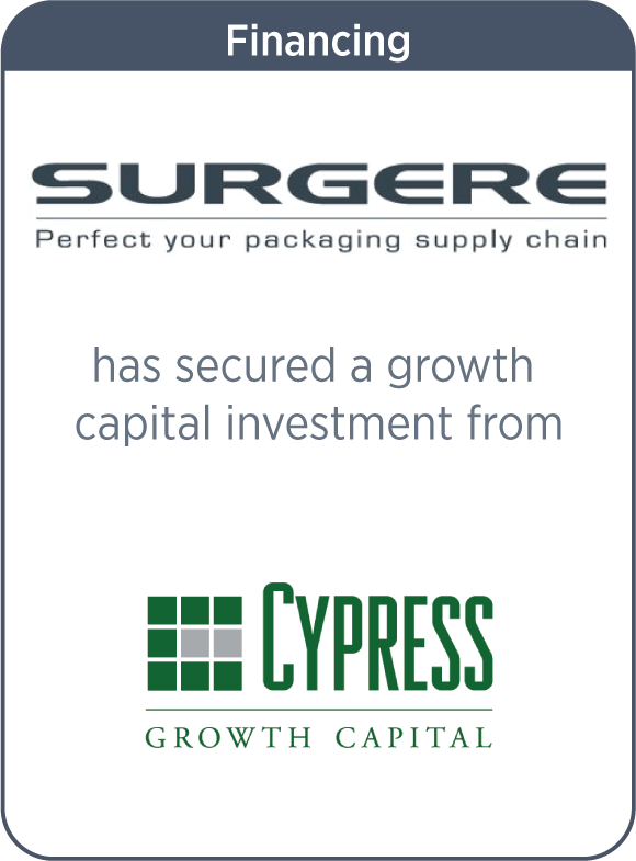 Surgere has secured a growth capital investment from Cypress Growth Capital
