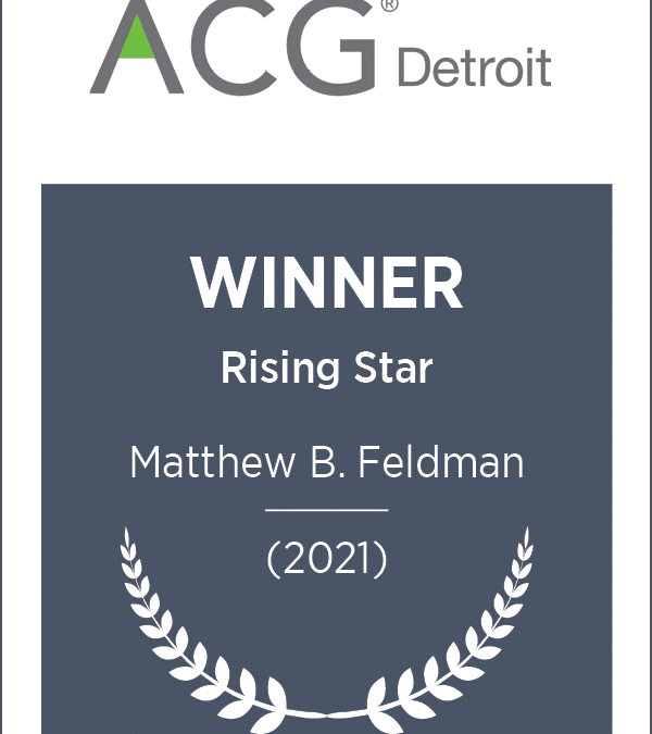 Cascade Partners’ Director Matt Feldman Named 2021 ACG Detroit Rising Star