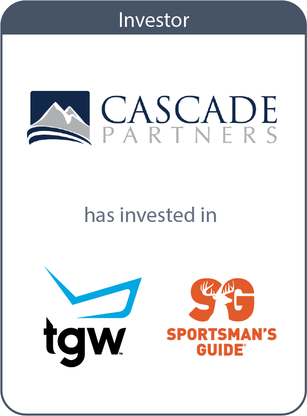 cascade partners has invested in the golf warehouse and sportsman's guide