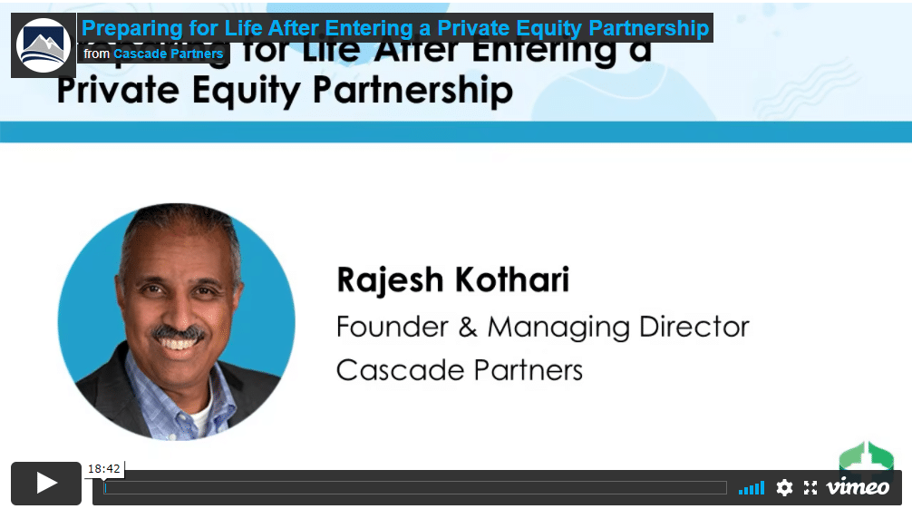 Preparing for Life After Entering a Private Equity Partnership