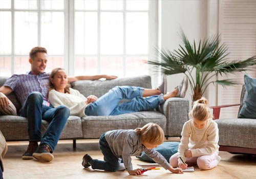 happy family in a healthy home