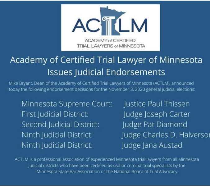 Academy of Certified Trial Lawyers of Minnesota Endorsement