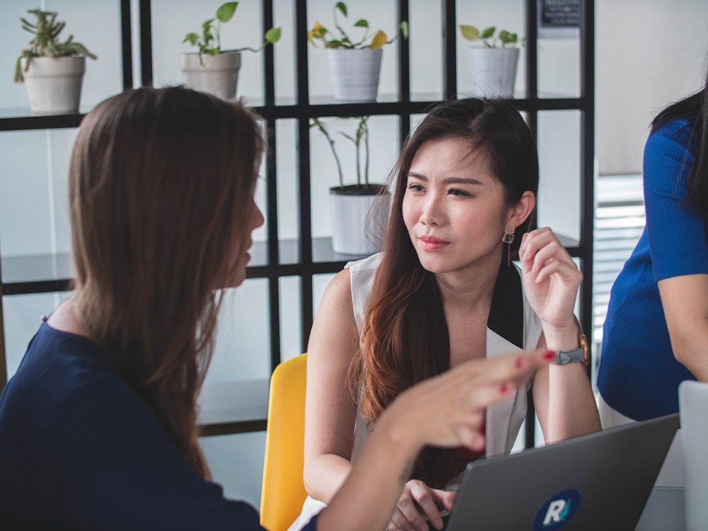 two woman in a meeting two woman in a meeting