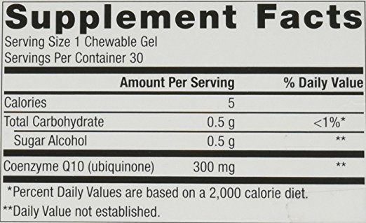 NutraGems CoQ 10 300 (30 Chewable Gels)