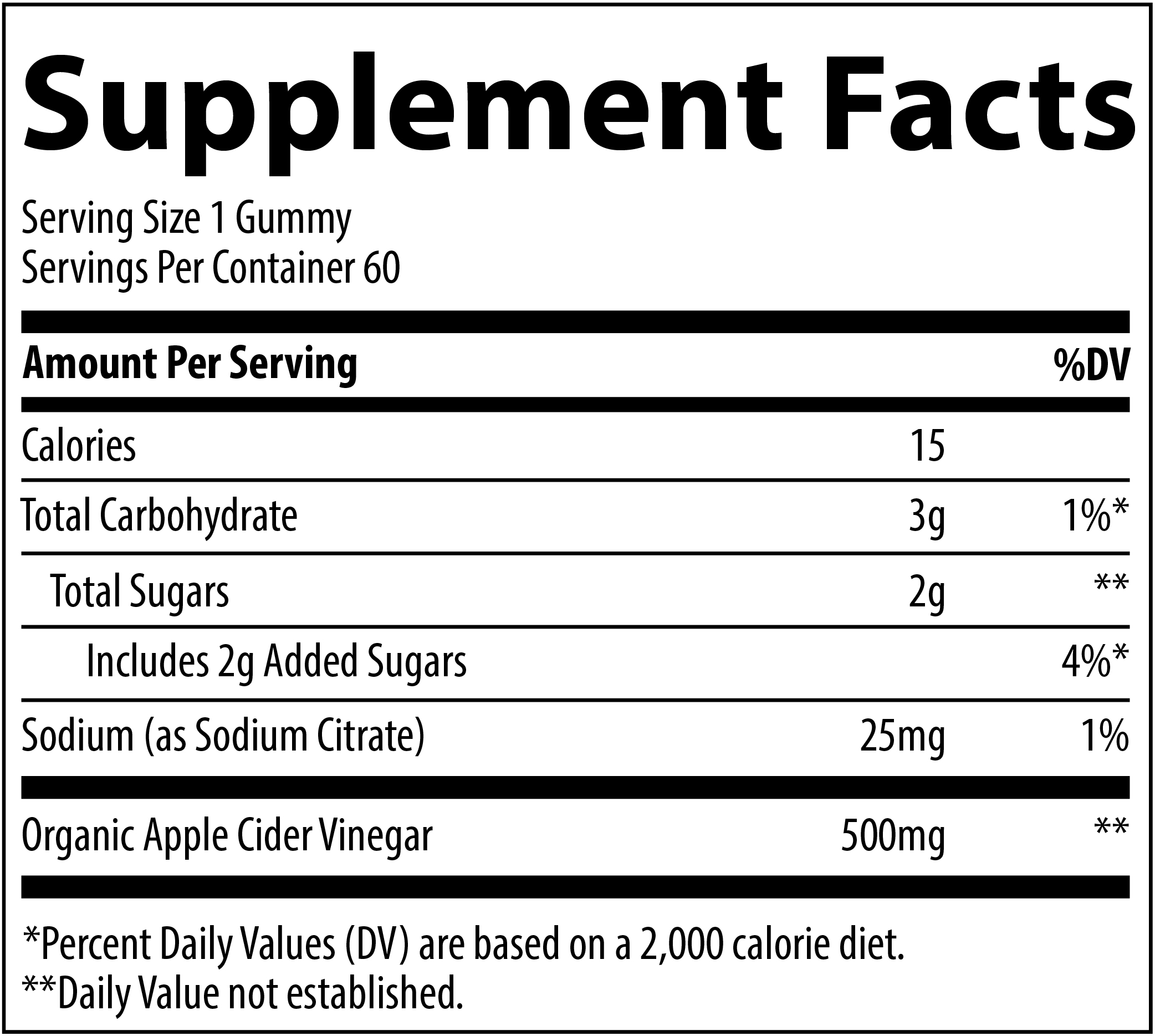 Apple Cider Vinegar Gummies 500mg (60 Ct.) - Image 2
