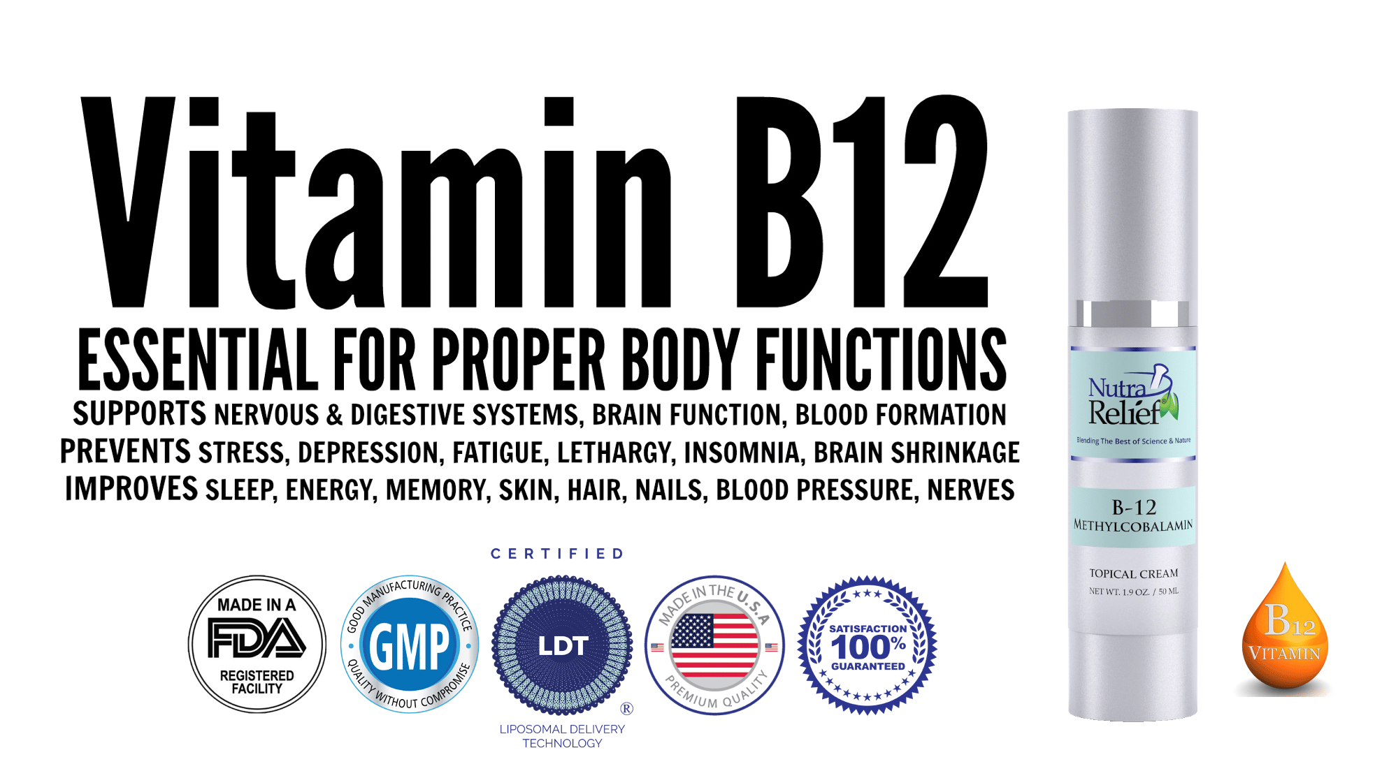 VITAMIN B12 -METHYLCOBALAMIN TOPICAL CREAM (NET WT. 1.9 OZ.) - Image 4
