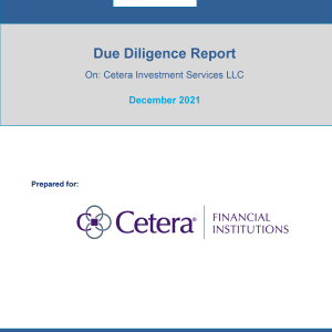 Due Diligence Report: Cetera Investment Services